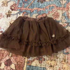 Deux par Deux Elegant Chocolate Brown Tulle Skirt for Toddler Size 2-3